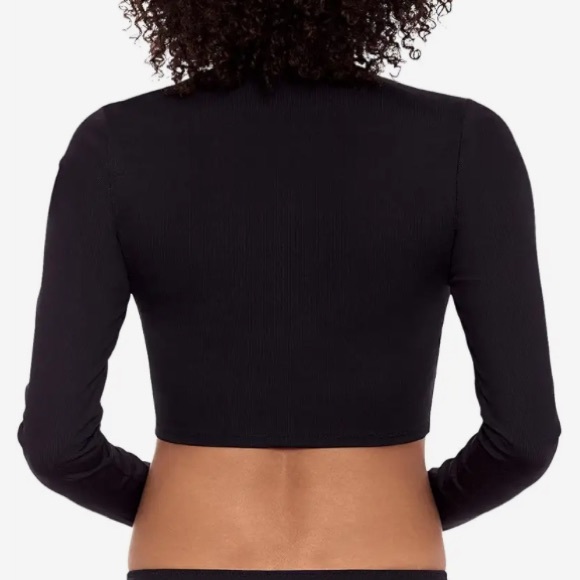 Ralph Lauren Rib Solids Cropped Mock Neck Rashguard - Picture 5 of 14
